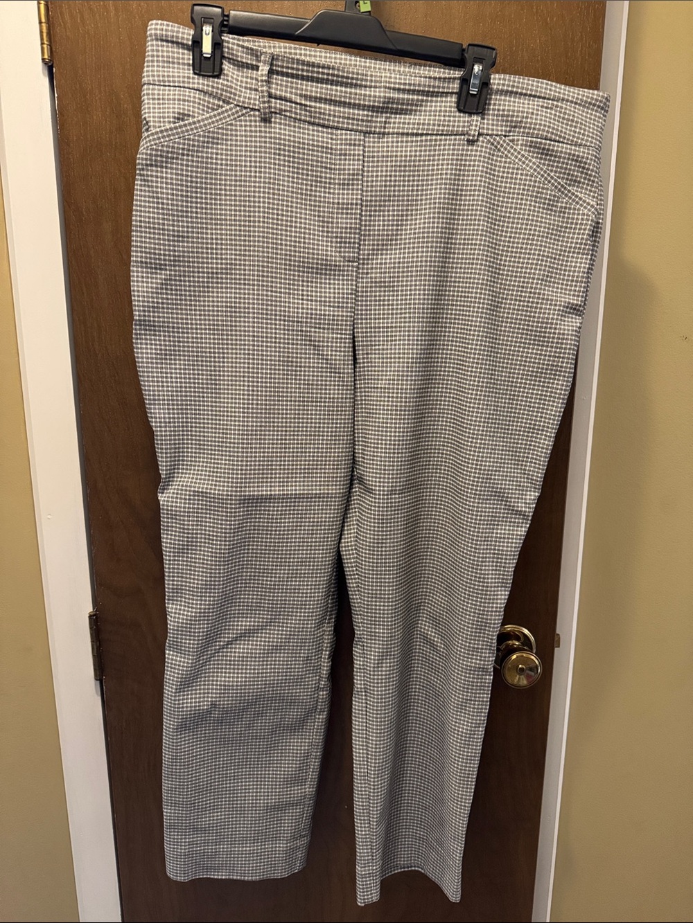 Hilary Radley Black and White Houndstooth Straight Leg Pants